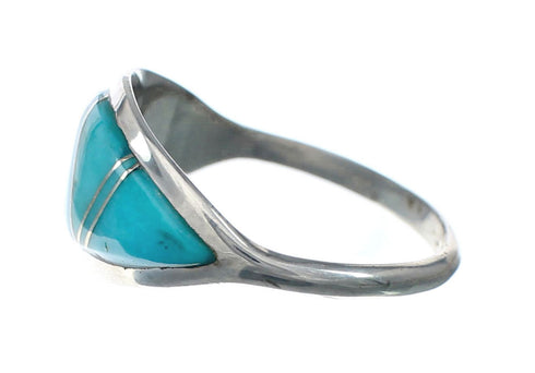 Genuine Sterling Silver Southwestern Turquoise Ring Size 9-3/4 SN20113